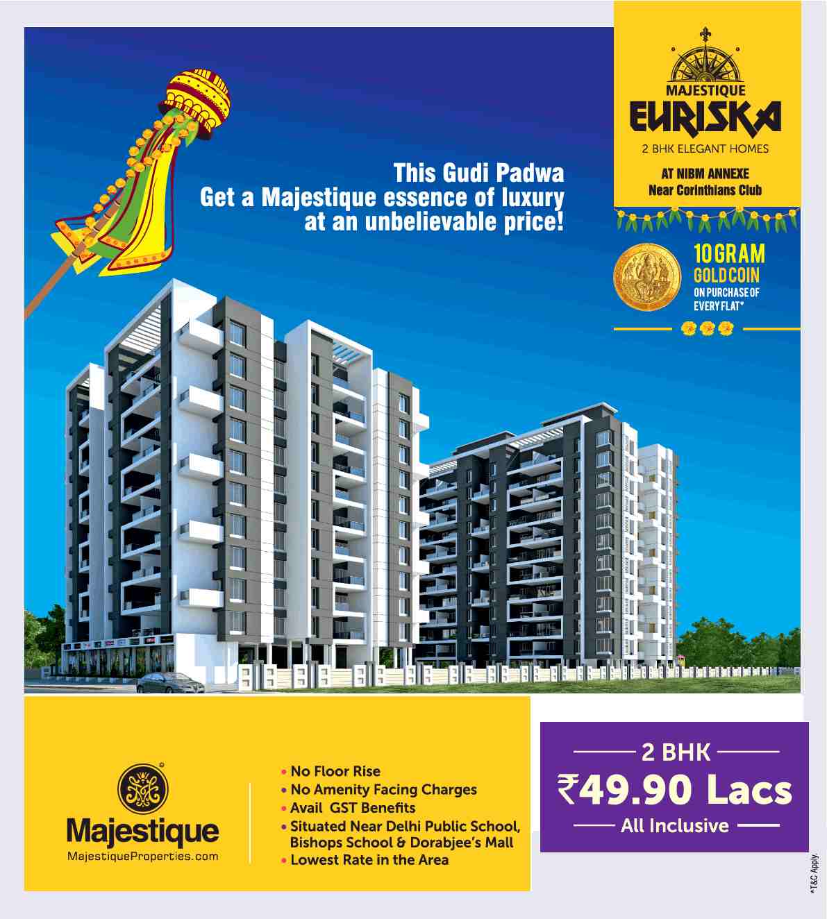 Get a majestique essence of luxury at unbelievable price at Majestique Euriska in Pune